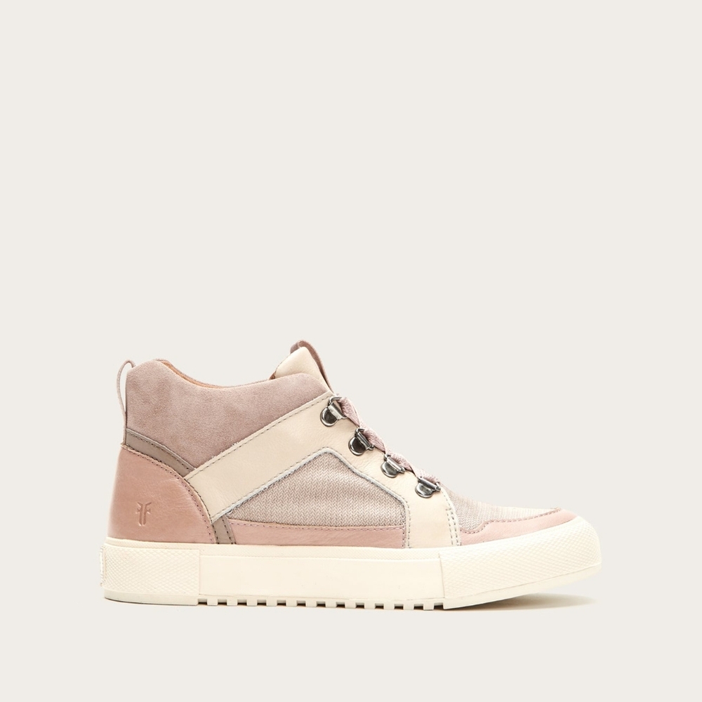 Frye Gia Lug Trail Sneaker Boots High Top Leather Mauve